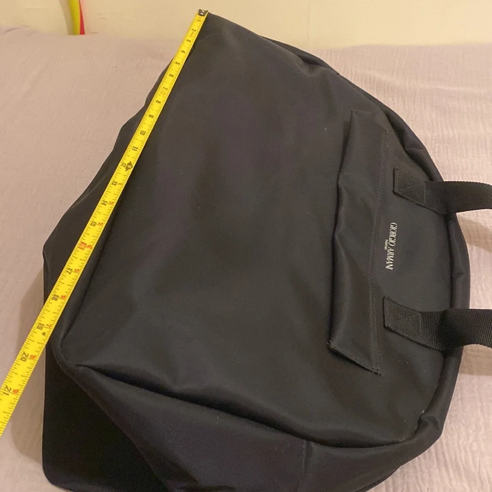 Giorgio Armani Perfums Classic Black Duffel Bag. Unisex model
